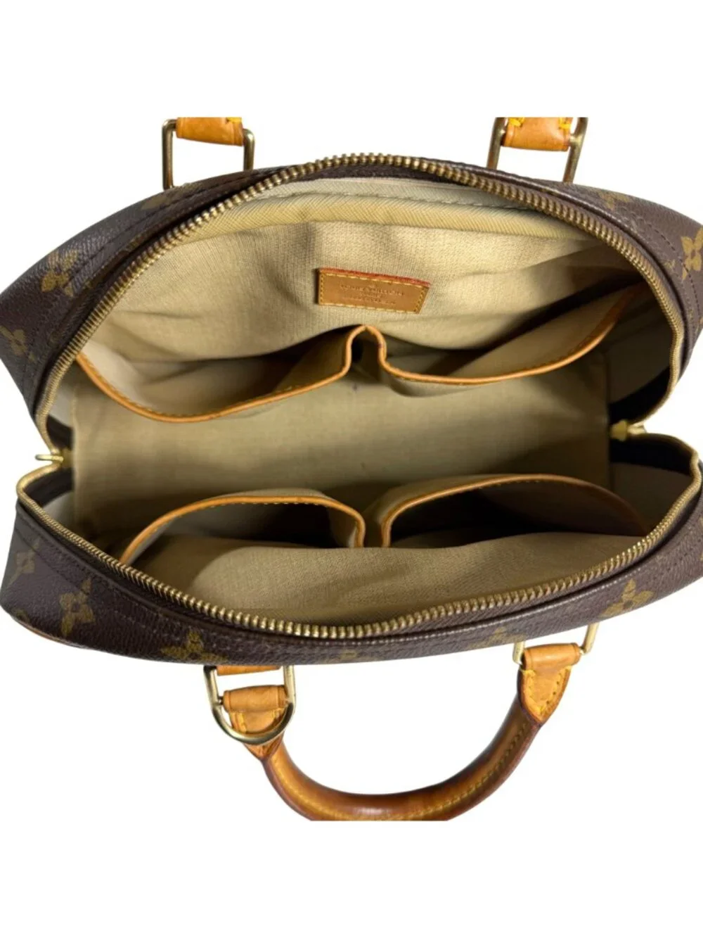 LOUIS VUITTON Trouville LV Monogram Coated Canvas & Vachetta Leather Handbag